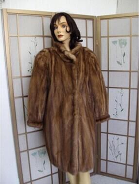 EXCELLENT PASTEL MINK FUR COAT WOMEN SZ 8